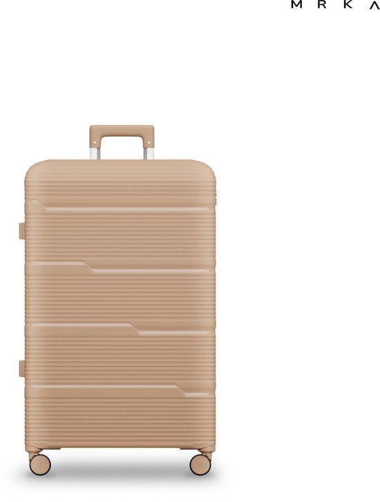 MRKA® Milano - Reiskoffer Medium (M) - Taupe - Koffers - Koffer - Koffer Groot - Koffer Ruimbagage - Koffer Medium - Koffer 20 KG - Suitcase - Valies - Polypropyleen Koffer - Lichtgewicht - TSA Slot - Cijferslot - 360° Wielen - 60x40x25cm – 60 Liter