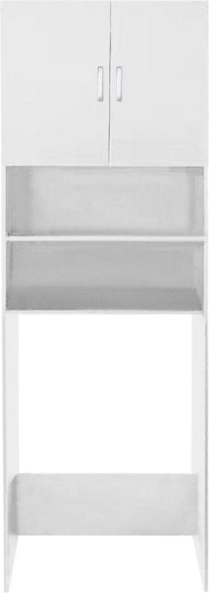 VDD Wasmachinekast – Met Open & Gesloten Opbergvakken – 63 x 30 x 190 cm – Wit