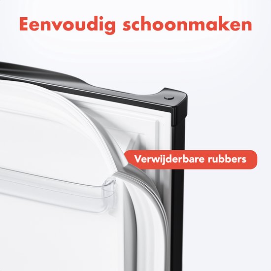 KitchenBrothers Koelkast - 61L Koelvak - 24L Vriesvak - IJskast - Koelvriescombinatie - Frigo - Vrijstaand - Zwart