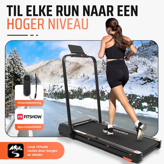 Loopband met Automatische Incline (8%) - Automatische helling - Inclusief antislipmat en app - Led scherm - 1 t/m 12 km/u - Inklapbaar - Walking pad - 8% Automatische Hellingfunctie - Loopbanden voor thuis - Wandelband - Hometrainer - Treadmill