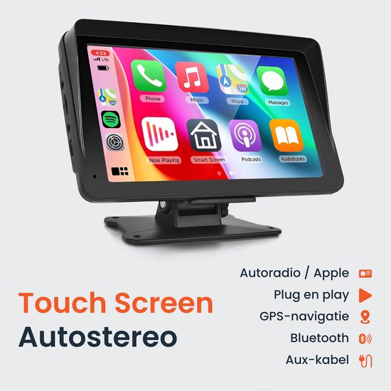 Skoov Carplay scherm - Draadloos - Met Achteruitrijcamera - Eenvoudig installatie - Voor Apple & Android auto - Zwart