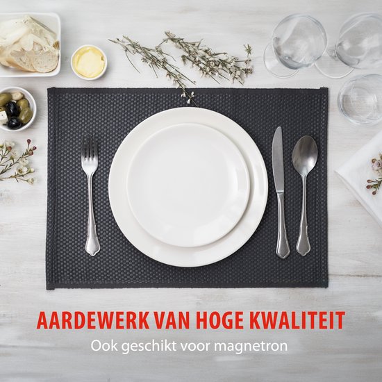 alpina serviesset 8 Persoons - Aardewerk Servies 40-Delig - Bordenset met Ontbijtborden, Dinerborden, Kommen, Kopjes en Schotels - Servies Set Vaatwasser- en Magnetronbestendig - Wit