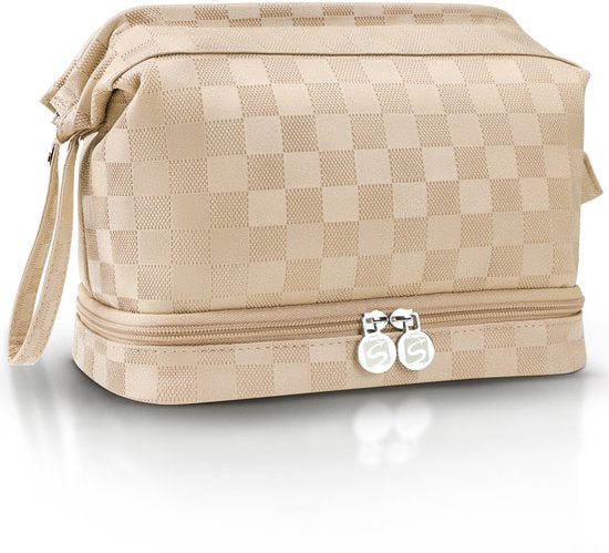 SC Travel Essentials - Toilettas en Make-up Organizer - Waterdicht en Compact - Geschikt voor Reis en Dagelijks Gebruik - Unisex - Goud