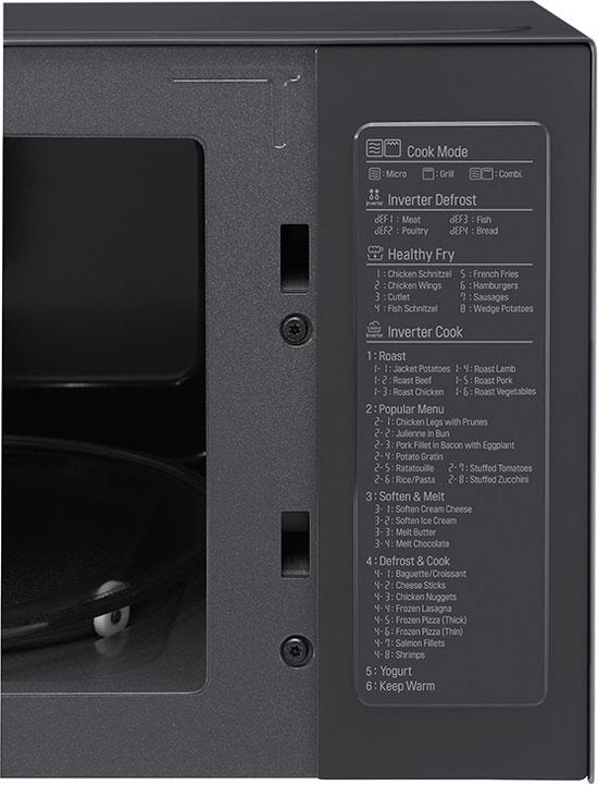 LG – NeoChef Magnetron met Grill – 47,6x38,9x27,2 cm – Zwart Metaal & Glas – 1000 Watt Magnetron & 900 Watt Grill – 25 Liter – Smart Inverter Technologie – MH6565CPB