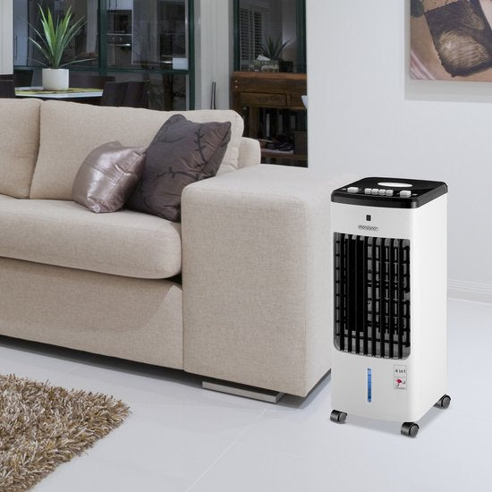 Monzana Mobiele Airco Ventilator - 4 Functies 3.5L - Wit Zwart