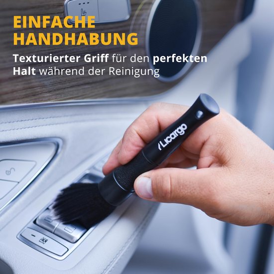 LICARGO Detailing Brush Car - ultrazacht voor een zachte reiniging van binnen en van buiten - 2 stuks borstels autoverzorging - zachte autodetailingborstel - bovenste autoborstel reinigingsborstelset
