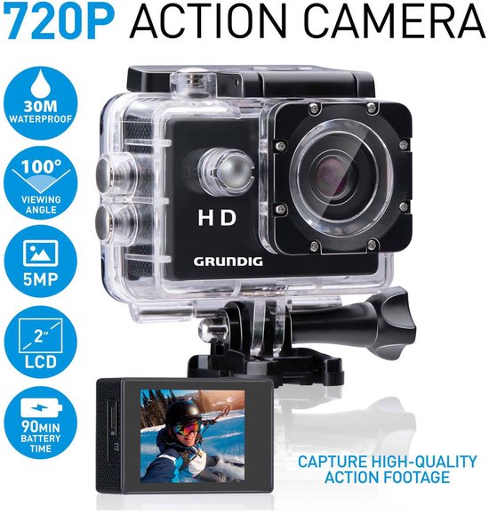 Grundig Action Cam Hd 720p - Kunststof