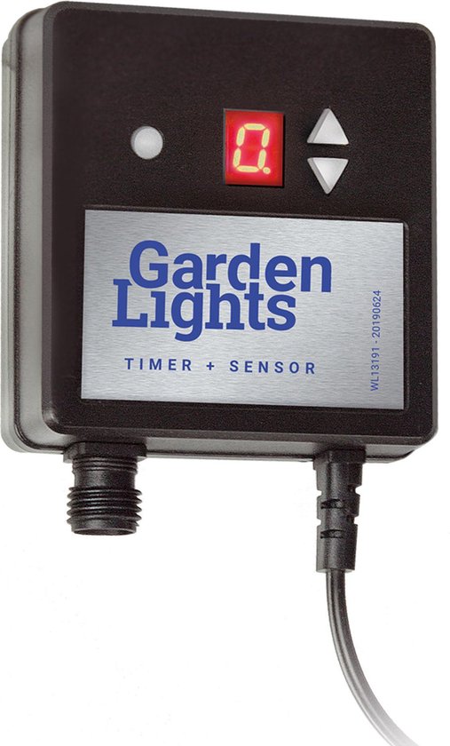 Garden Lights Tijdschakelaar - IP44 - Kunststof - 150w & 12v - 2 x 6 x 14cm - Zwart
