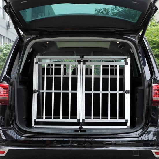 Cadoca Honden Transportbox XXL – Aluminium – 97x90x70cm - Afsluitbaar - Zwart