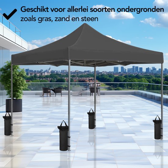Brixy Partytent - Paviljoen - Easy Up - Opvouwbaar - Waterdicht - Met Draagtas - 300 x 300 cm – Zwart