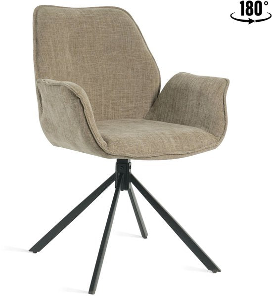 Eetkamerstoel Lenny Taupe - Giga Meubel - Set van 2