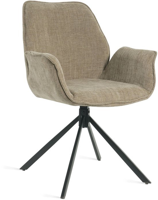 Eetkamerstoel Lenny Taupe - Giga Meubel - Set van 2