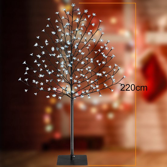 Monzana Kerstverlichting - Kersenbloesem 220cm Timer IP44 - Koud Wit