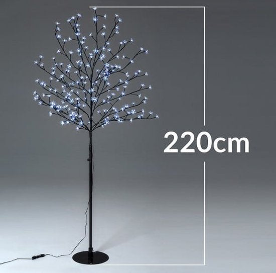 Monzana Kerstverlichting - Kersenbloesem 220cm Timer IP44 - Koud Wit