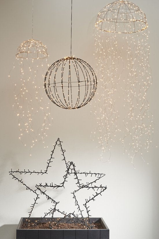 Luca Lighting - Kroonluchter Kwal met Warm Witte LED Verlichting - L100 x Ø27 cm - Zilver