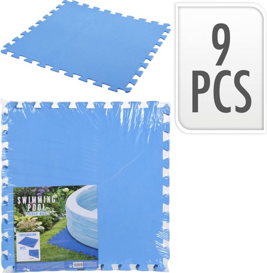 Free and Easy Zwembadtegels – Antislip, 9 stuks – 2,25 m² – 50 x 50 x 0,4 cm – Blauw