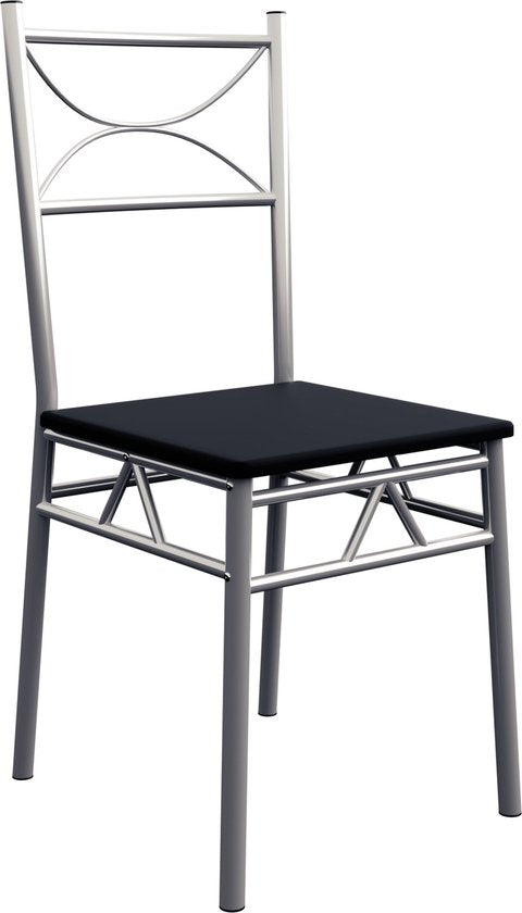 Casaria Eettafel Set 5 delige -Eettafel + 4 stoelen - Zwart
