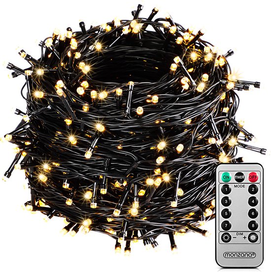 Monzana Lichtsnoer 600 LEDS – Afstandsbediening Timer – Warm Wit