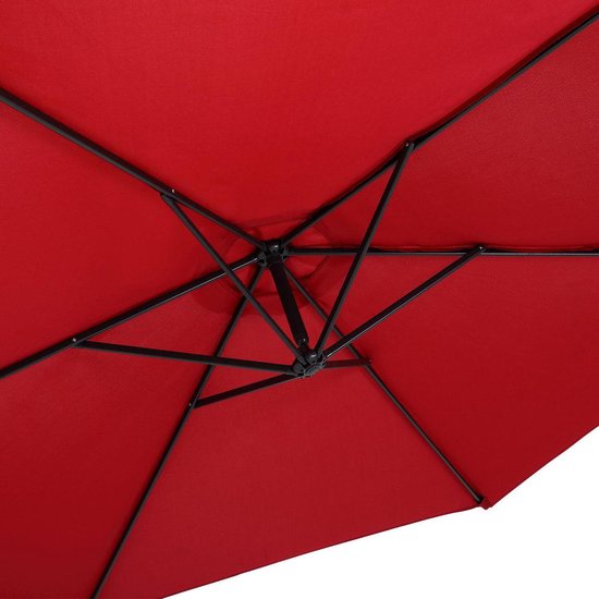 Kingsleeve Zweefparasol - Kantelbaar Handslinger Ø300cm - Rood