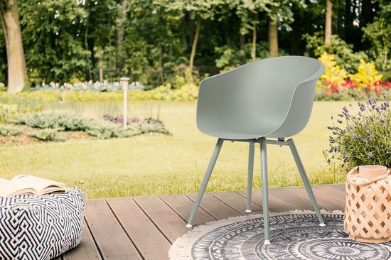 Feel Home Luxe kuipstoel voor buiten set van 2 – MOSS Grey – 52,5 × 58,5 × 80 cm