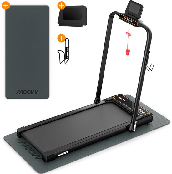 Moovv Loopband Smartstep Pro V2 - 1-12 km/u - Inklapbaar - 124 x 54 x 105 cm - Zwart