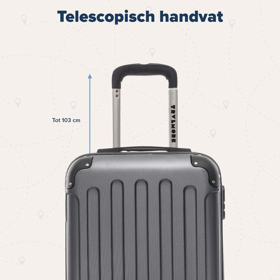 TRVLMORE Handbagage Koffer - 38L - Cijferslot - Lichtgewicht - Trolley - 54x36x20cm - Past binnen 55x40x20 cm - Donkergrijs