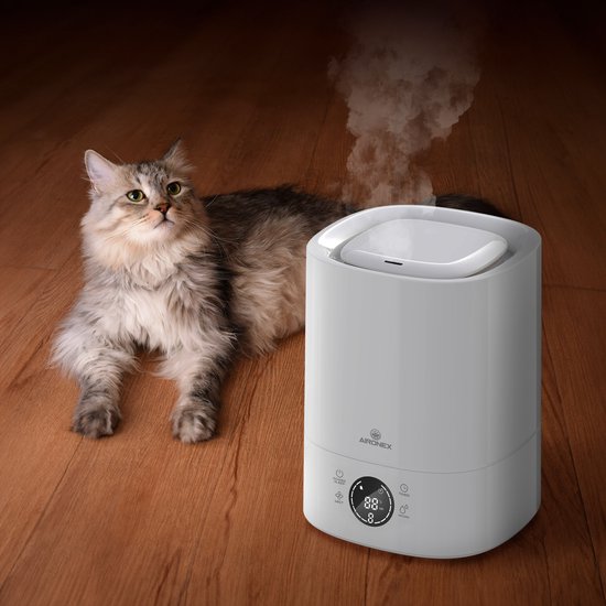 Aironex Luchtbevochtiger – Voorzien Van 6 Liter Waterreservoir En Topfill Design En Aroma Diffuser – Voor Woonkamer En Slaapkamer – Wit Kunststof – 6 Liter