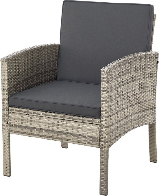 Tuinset / Loungeset / Zitgroep Turin - 7 personen - Polyrattan - Incl. kussens - Grijs