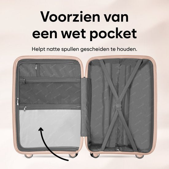SKYCASES Travel One – 28-inch Grote Reiskoffer - Cijferslot - 50x29x77 cm - 98L - Lichtgewicht, Waterdicht & Duurzaam - XL Rolkoffer Groot - Roze