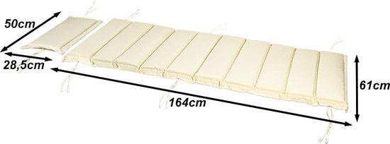 Matras voor ergonomisch ligbed - tuinkussen - crème