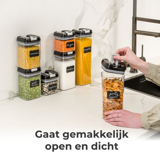 Stosh Voorraadpotten - Voorraadbussen - Snoeppot - 7 Stuks - BPA vrij - Kunststof