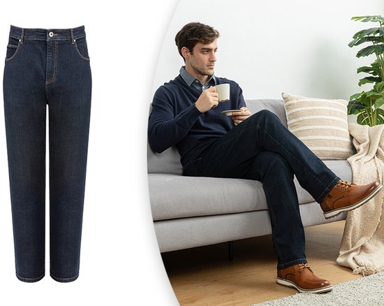 Milanoro - Stijlvolle jeansbroek voor heren - Zwartblauw - W38 - L30