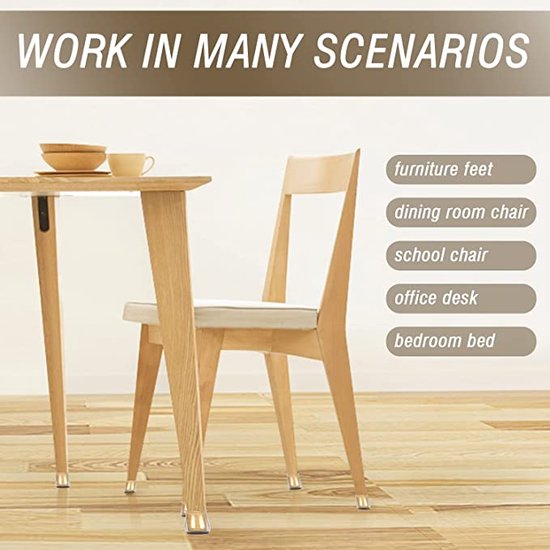Duhtz Transparante Cirkelvormige Stoelpootdoppen - 24 stuks - Beschermend, Geluidsdempend, Rekbaar - Voor Stoelen van 20mm tot 30mm
