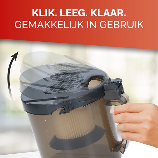 Dunlop GR-925-7A Stofzuiger zonder Zak - Incl. 3 Opzetstukken - 700W - Rood/ Zwart