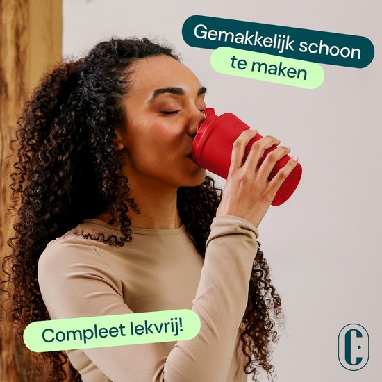 Castagnola Thermosbeker - Koffiebeker To Go - Travel Mug voor Koffie en Thee - Theebeker - 380 ML - RVS - Rood