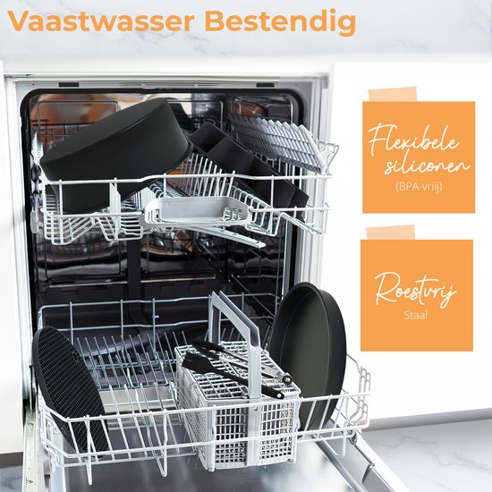 Happy Goods Heteluchtfriteuse XL Accessoires - geschikt voor Airfryer Accessoires - ⌀ 20 CM - Bakpapier - Siliconen Bakje - Bakvorm Rond - Muffin Bakvormen