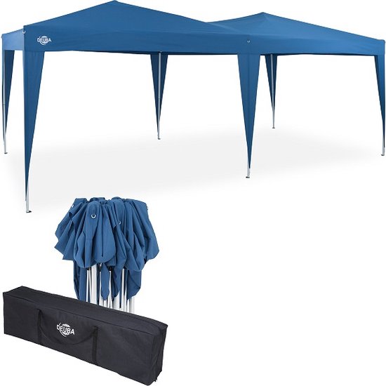 Monzana Partytent - Paviljoen - Easy Up - Met Draagtas - 300 x 600 cm - Blauw
