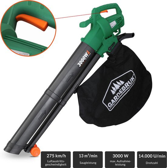 Gardebruk Elektrische Bladblazer 3in1 - blazen, zuigen en hakken