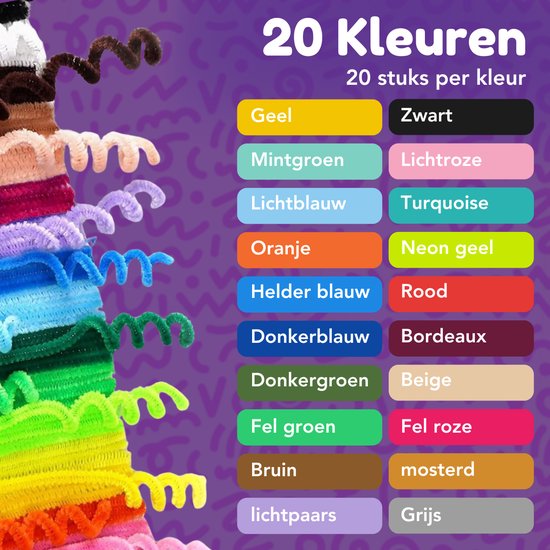 Vaive Pijpenragers & Wiebeloogjes 450-delig - Knutselset - Knutselen Meisjes & Jongens - Knutselkoffer - Knutselspullen Kinderen - Knutselpakketten