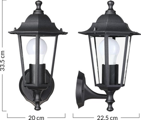 Monzana Wandlamp - Weerbestendig Aluminium - Antraciet