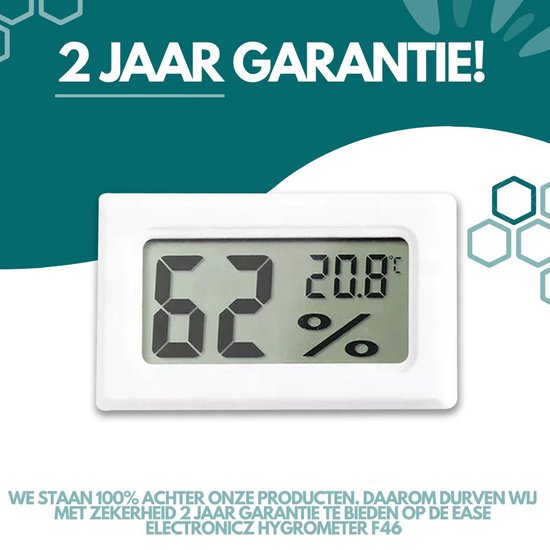 Ease Electronicz Hygrometer - Weerstation - Luchtvochtigheidsmeter - Thermometer Voor Binnen - Incl. Batterijen