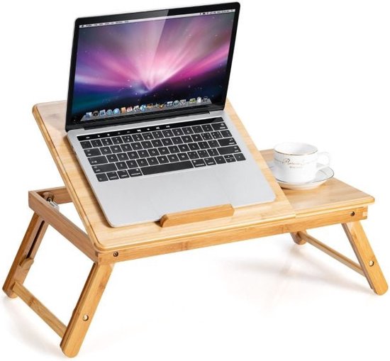 Coast Inklapbare Laptoptafel - met Zjilade - Verstelbaar - Bamboe - 53 x 33 x 20-26,5 cm