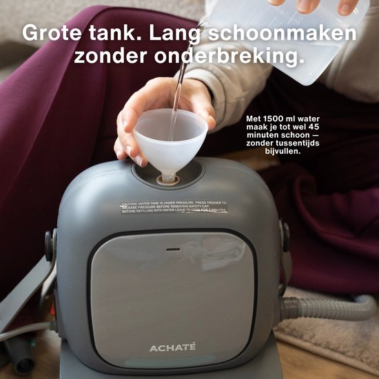 Achaté Stoomreiniger PRO – Krachtige Reinigingsmachine voor Tapijt, Vloer en Vlekken – Doodt 99,9% van Bacteriën