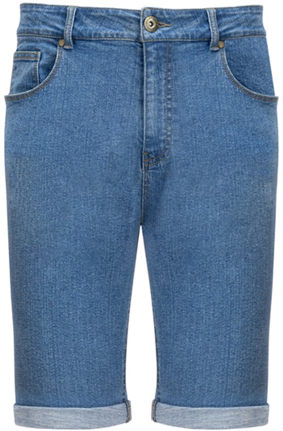 Milanoro - Stijlvolle jeansshort voor mannen - Lichtblauw - XL