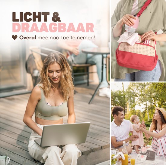 Vulpes Goods® BabyCare - Handsfree Borstkolf - Elektrische Draadloze Borstkolf - Draagbaar – Dubbele elektrische handsfree Kolf - 2 Stuks - MAX versie