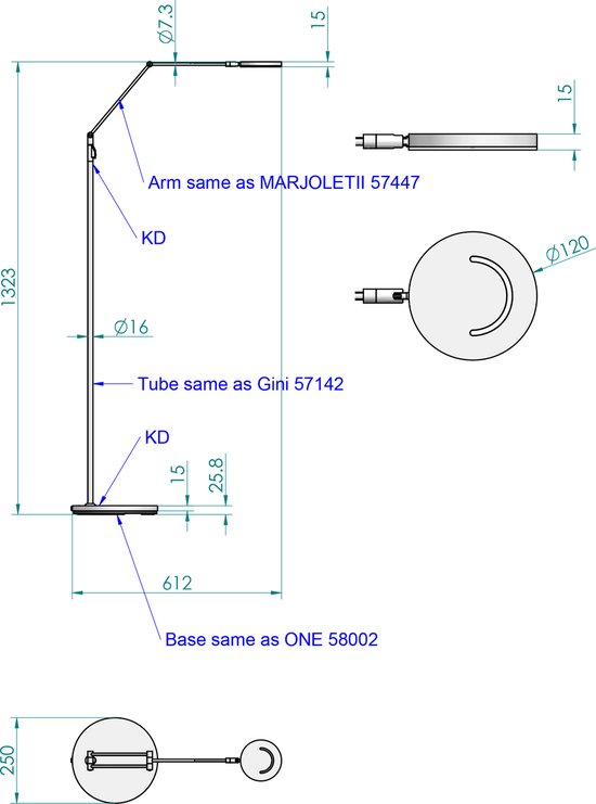 Steinhauer - vloerlamp - Soleil - zwart - kunststof metaal - design lamp - LED - 3257ZW