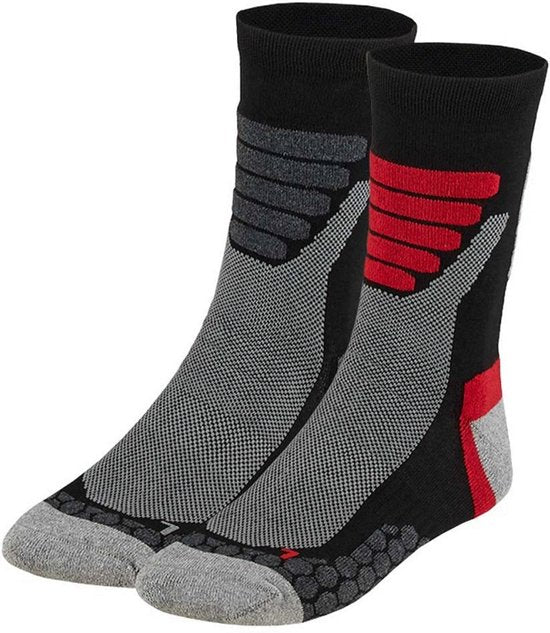 Xtreme Wandelsokken Alle Weer 2-Pack Zwart&Red - Sokken - 42-45