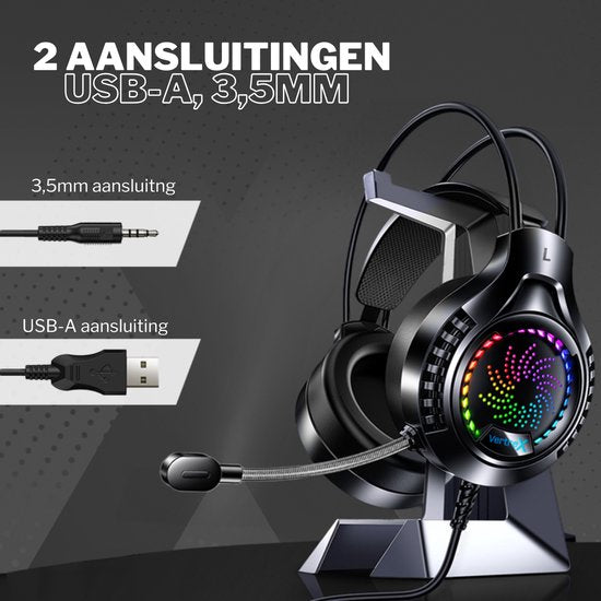 VERTREX Gaming Headset met Microfoon - PC, PS5, PS4, Xbox, Nintendo Switch - 7.1 Surround Sound