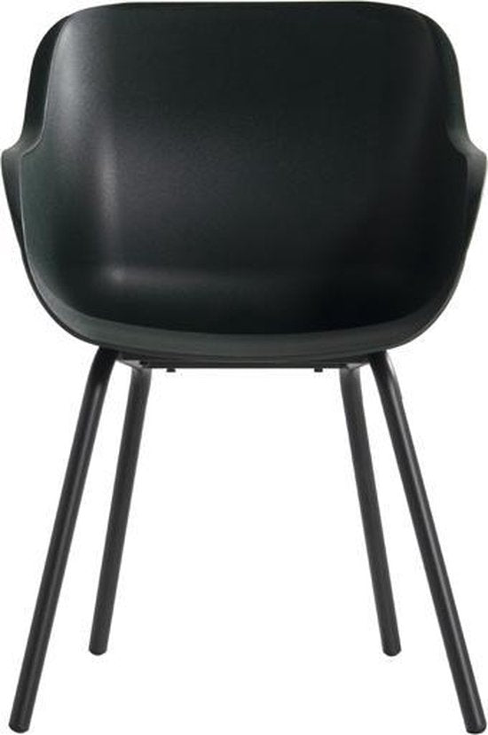 Hartman Sophie elegance tuinstoel - Donkergroen - set van 2 - zwart rondo onderstel