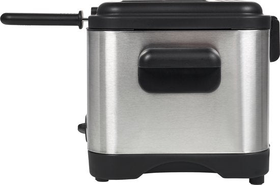Princess Mini friteuse 182612 - 1.5 Liter - Regelbare thermostaat - Geurfilter - Kijkvenster - Compact - Geschikt voor camping - 1000W - geborsteld RVS